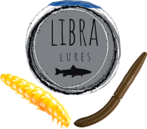 Logo Libra Lures mit 2 Gummiködern