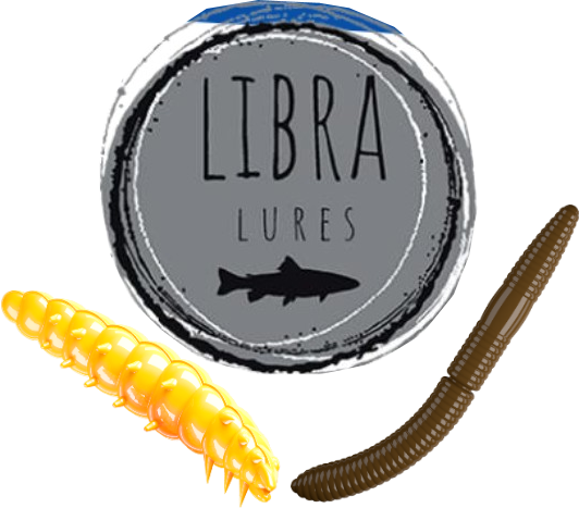 Logo Libra Lures mit 2 Gummiködern