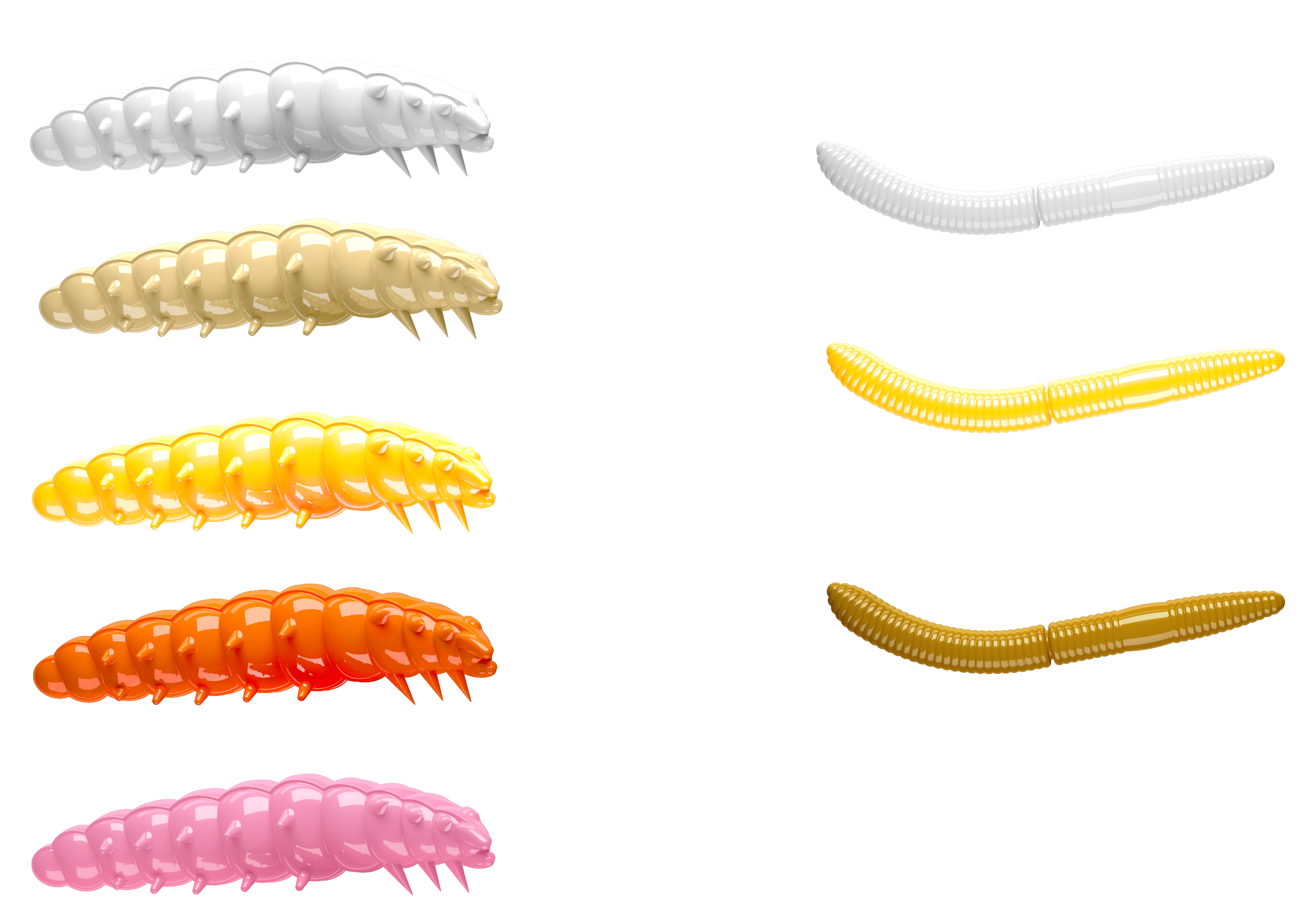 Libra Lures in verschiedenen Formen und Farben